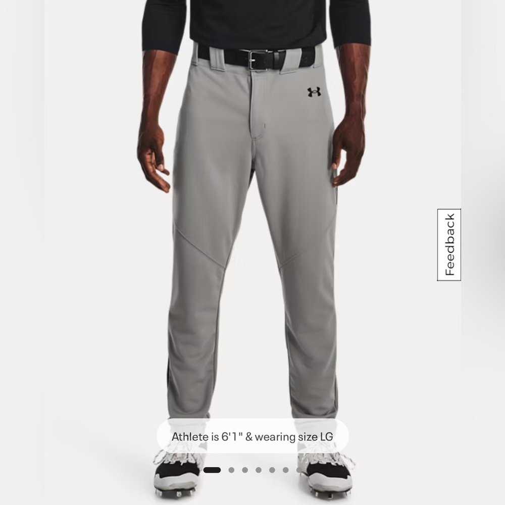 Under Armour Utility Piped Gray & Black Men's Relaxed Fit Baseball Pant LargeNWT